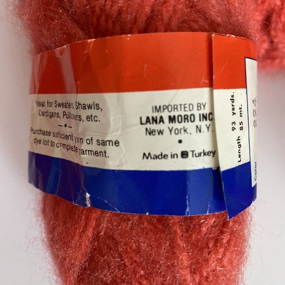 9 Vintage Lana Moro Flurri Yarn Skeins Brushed Acrylic 1oz 93yd Each Orange #224 - Picture 7 of 10
